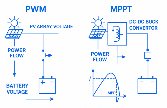 How MPPT & PWM Solar Charge Controllers Work?