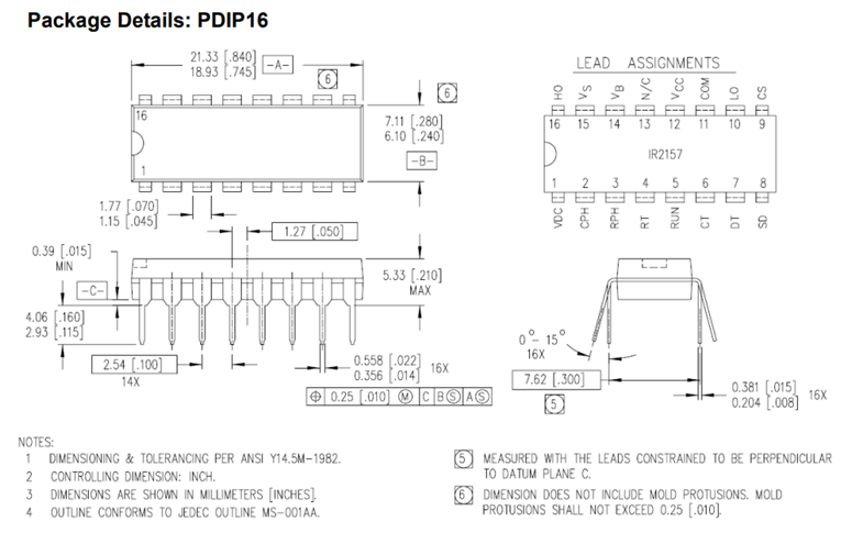 Mechanical Dimensions of IRS2092